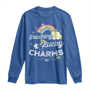 Girls St. Patricks Day Long Sleeve Shirt Little Miss Shenanigans TS10 Royal Blue Print Your Wear