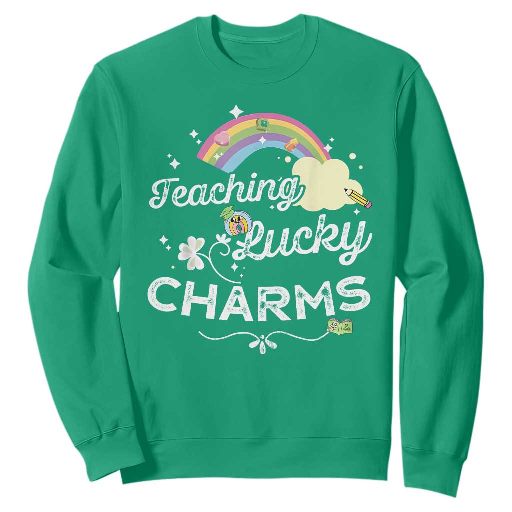 Girls St. Patricks Day Sweatshirt Little Miss Shenanigans TS10 Irish Green Print Your Wear