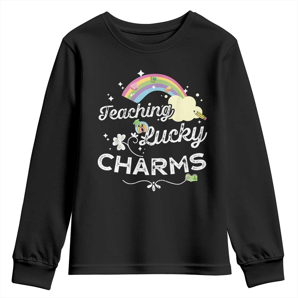 Girls St. Patricks Day Youth Sweatshirt Little Miss Shenanigans TS10 Black Print Your Wear