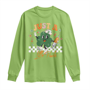 Nurse St Patrick's Long Sleeve Shirt Just A Little Pinch TS10 Lime Print Your Wear