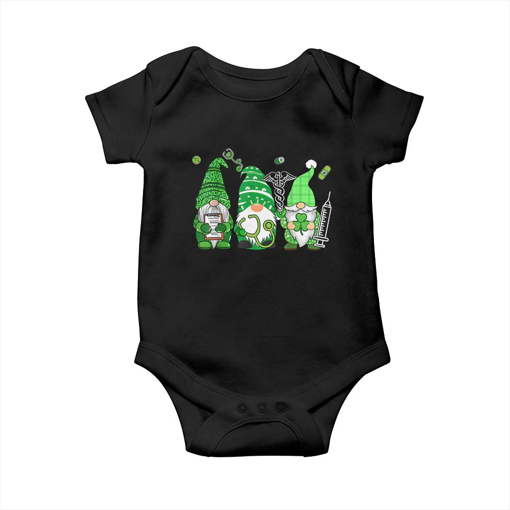 Nurse St Patricks Day Baby Onesie Lucky Shamrock Leopard Gnomes Irish Nurses TS10 Black Print Your Wear