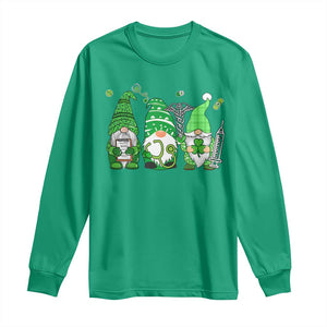 Nurse St Patricks Day Long Sleeve Shirt Lucky Shamrock Leopard Gnomes Irish Nurses TS10 Irish Green Print Your Wear