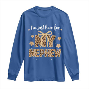 Im Just Here For My Nephew Long Sleeve Shirt Gift For Aunt From Nephew Leopard TS10 Royal Blue Print Your Wear