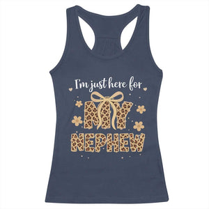 Im Just Here For My Nephew Racerback Tank Top Gift For Aunt From Nephew Leopard TS10 Navy Print Your Wear
