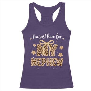 Im Just Here For My Nephew Racerback Tank Top Gift For Aunt From Nephew Leopard TS10 Purple Print Your Wear