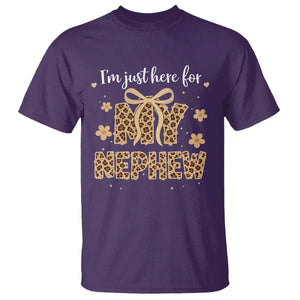 Im Just Here For My Nephew T Shirt Gift For Aunt From Nephew Leopard TS10 Purple Print Your Wear