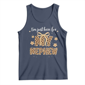 Im Just Here For My Nephew Tank Top Gift For Aunt From Nephew Leopard TS10 Navy Print Your Wear