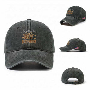 Im Just Here For My Nephew Washed Cotton Baseball Cap Gift For Aunt From Nephew Leopard TS10 Washed Cap Universal Fit Dark Green Print Your Wear