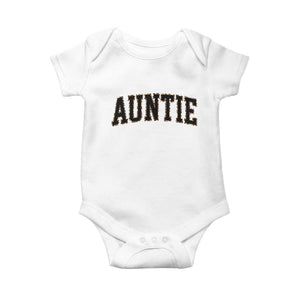 Auntie Baby Onesie Retro Varsity New Aunt Letter Print TS10 White Print Your Wear