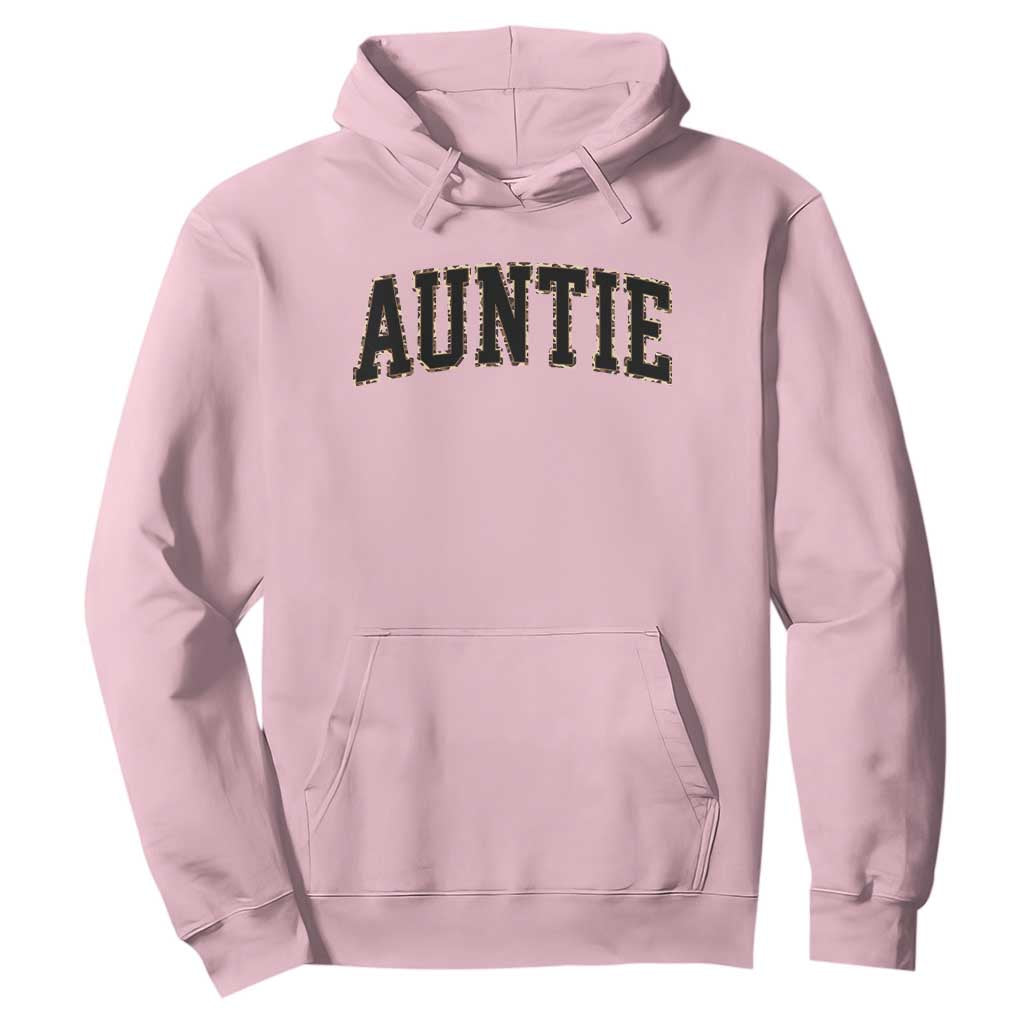 Auntie Hoodie Retro Varsity New Aunt Letter Print TS10 Light Pink Print Your Wear