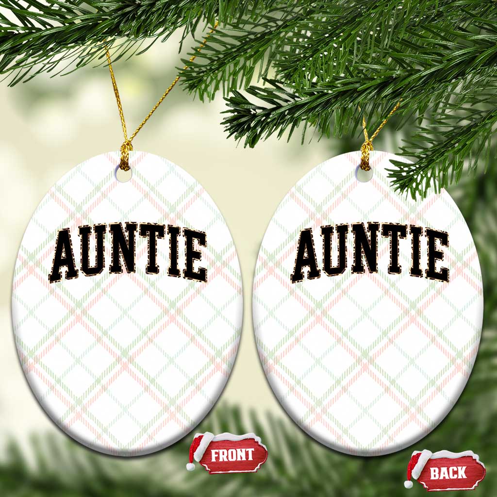 Auntie Ceramic Ornament Retro Varsity New Aunt Letter Print TS10 Print Your Wear