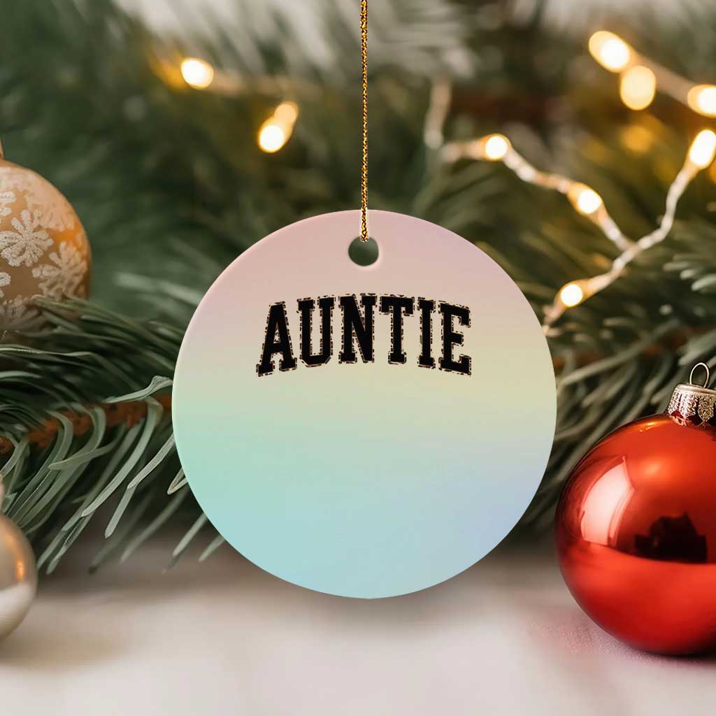 Auntie Ceramic Ornament Retro Varsity New Aunt Letter Print TS10 1pc Pastel Print Your Wear
