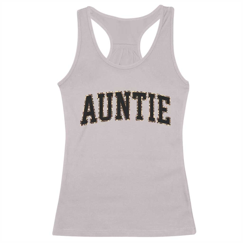 Auntie Racerback Tank Top Retro Varsity New Aunt Letter Print TS10 Ice Gray Print Your Wear