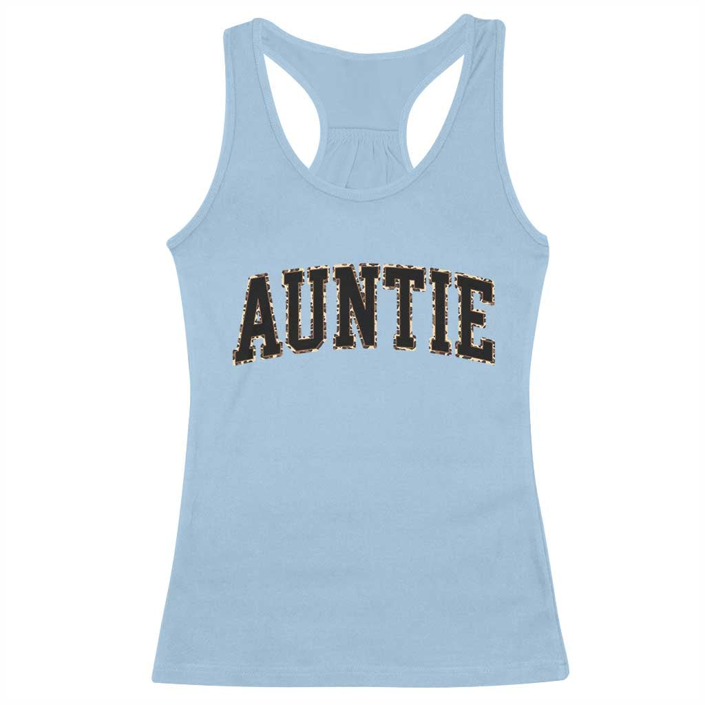 Auntie Racerback Tank Top Retro Varsity New Aunt Letter Print TS10 Light Blue Print Your Wear