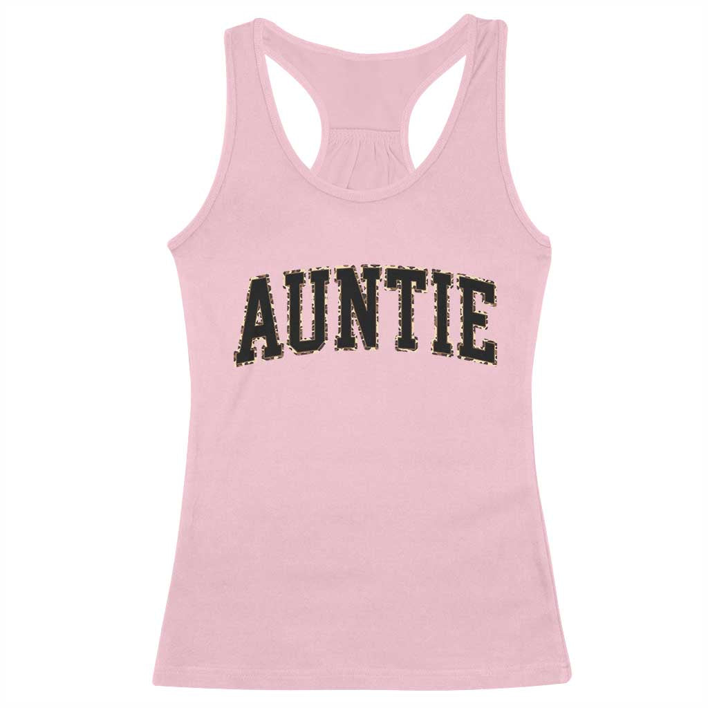 Auntie Racerback Tank Top Retro Varsity New Aunt Letter Print TS10 Light Pink Print Your Wear