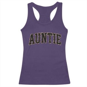 Auntie Racerback Tank Top Retro Varsity New Aunt Letter Print TS10 Purple Print Your Wear