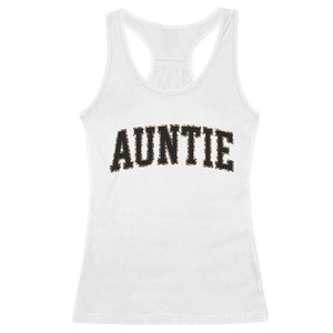 Auntie Racerback Tank Top Retro Varsity New Aunt Letter Print TS10 White Print Your Wear
