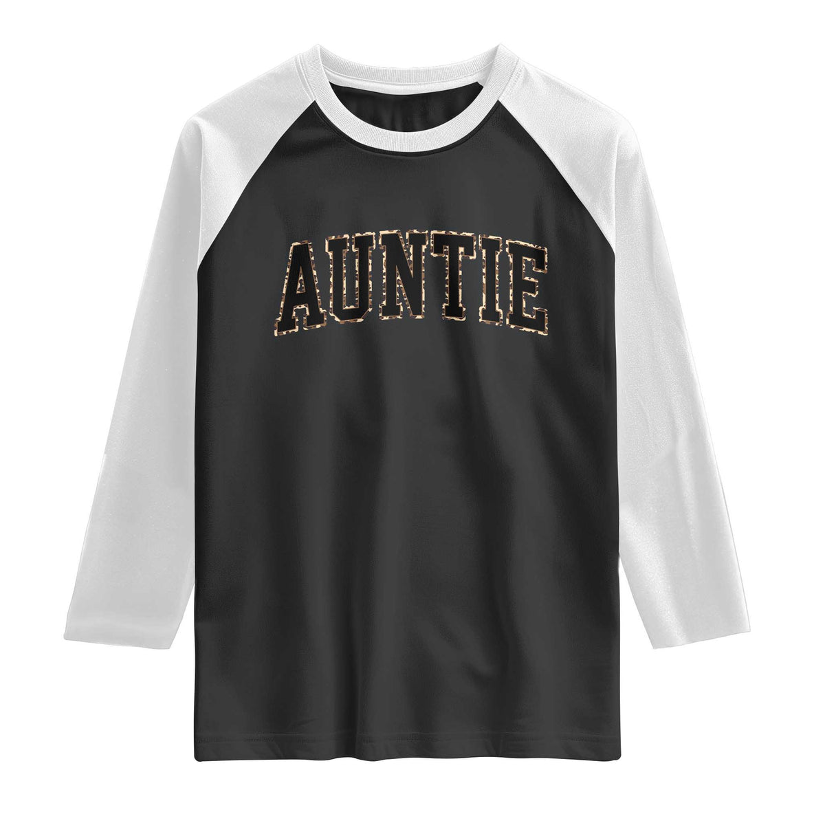Auntie Raglan Shirt Retro Varsity New Aunt Letter Print TS10 Black White Print Your Wear