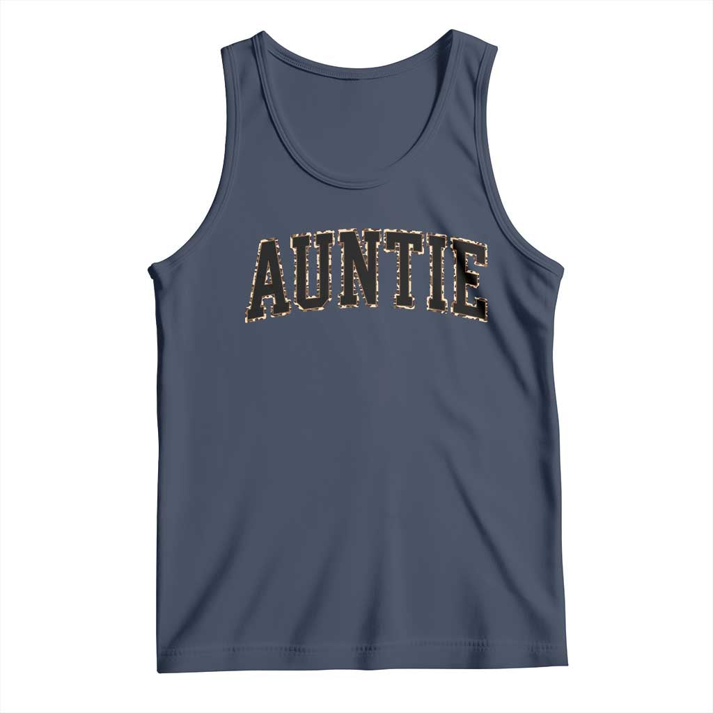 Auntie Tank Top Retro Varsity New Aunt Letter Print TS10 Navy Print Your Wear