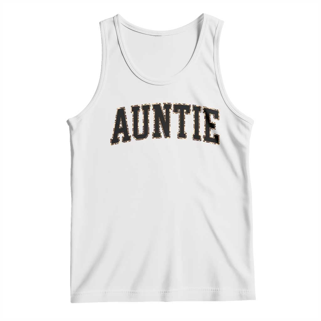 Auntie Tank Top Retro Varsity New Aunt Letter Print TS10 White Print Your Wear