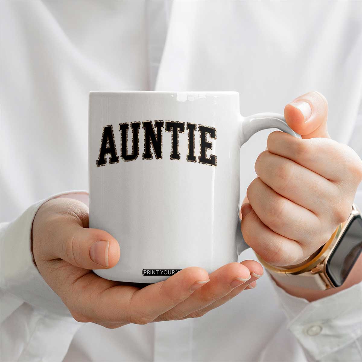 Auntie Coffee Mug Retro Varsity New Aunt Letter Print TS10 Print Your Wear