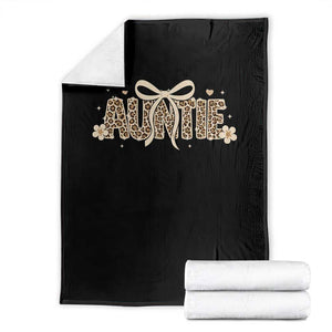Leopard Auntie Throw Blanket Coquette Bow Cute Gift For Aunt TS10 Black Print Your Wear