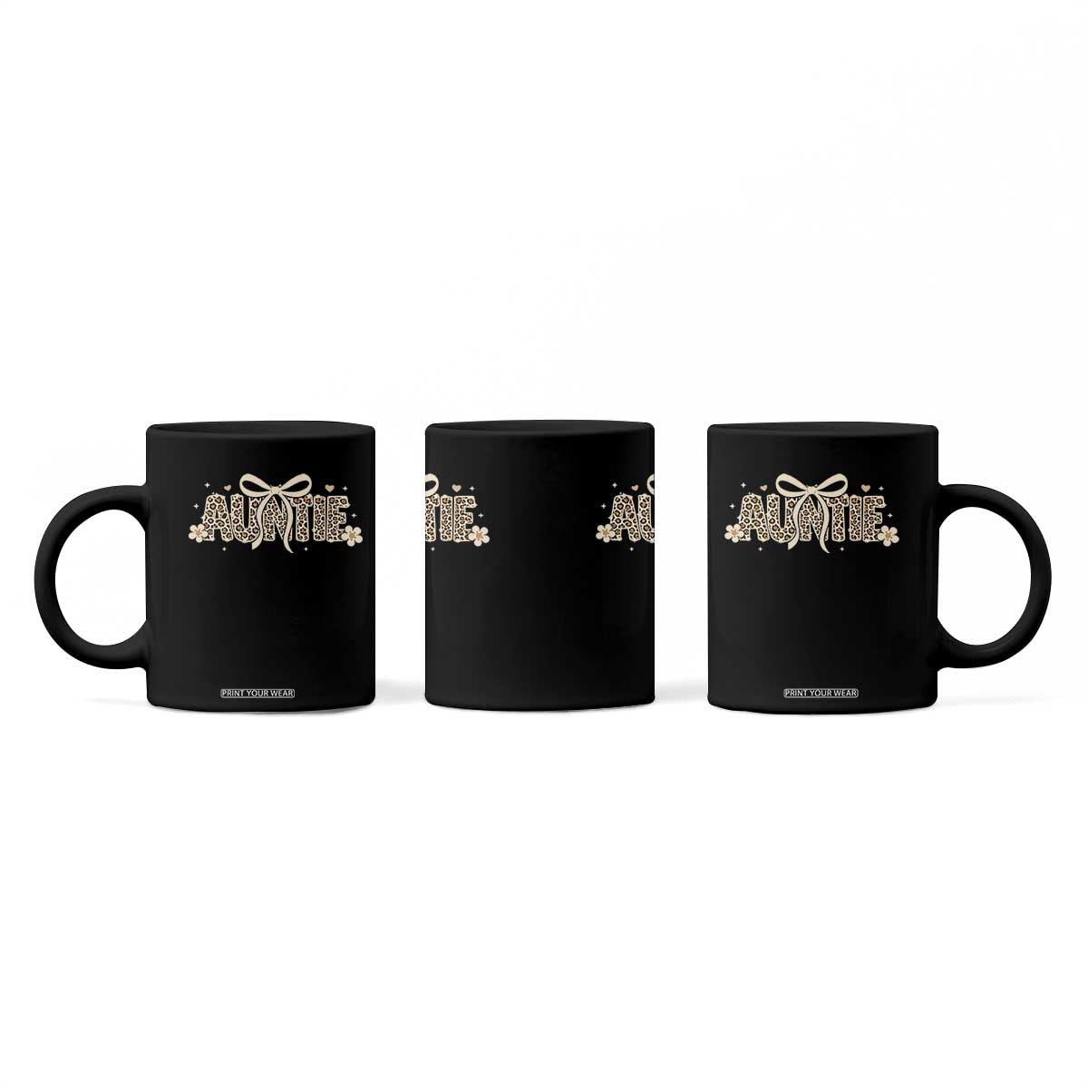 Leopard Auntie Coffee Mug Coquette Bow Cute Gift For Aunt TS10 Print Your Wear