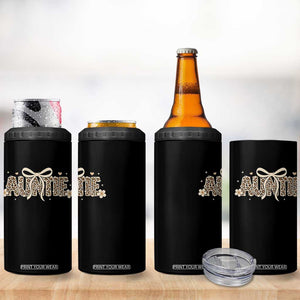 Leopard Auntie 4 in 1 Can Cooler Tumbler Coquette Bow Cute Gift For Aunt TS10 Print Your Wear