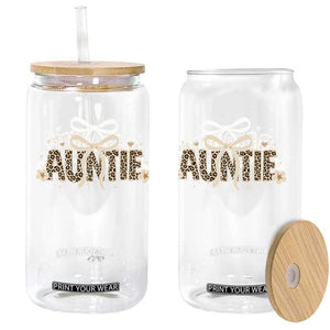Leopard Auntie Glass Can Coquette Bow Cute Gift For Aunt TS10 Print Your Wear