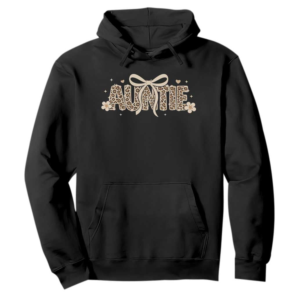 Leopard Auntie Hoodie Coquette Bow Cute Gift For Aunt TS10 Black Print Your Wear