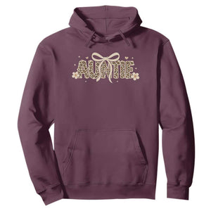 Leopard Auntie Hoodie Coquette Bow Cute Gift For Aunt TS10 Maroon Print Your Wear