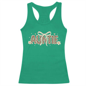 Leopard Auntie Racerback Tank Top Coquette Bow Cute Gift For Aunt TS10 Irish Green Print Your Wear