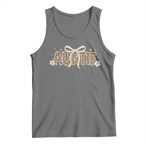 Leopard Auntie Tank Top Coquette Bow Cute Gift For Aunt TS10 Black Heather Print Your Wear