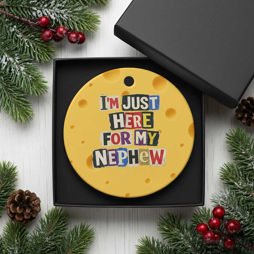 Im Just Here For My Nephew Ceramic Ornament Trendy Aunts Letter Print Vintage TS10 1pc Yellow Cheese Print Your Wear