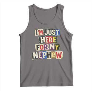 Im Just Here For My Nephew Tank Top Trendy Aunts Letter Print Vintage TS10 Deep Heather Print Your Wear