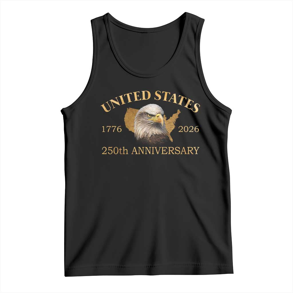 USA 250th Anniversary Tank Top American Map Patriotic 1776-2026 America 250 TS10 Black Print Your Wear