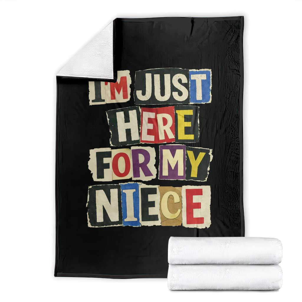 Im Just Here For My Niece Throw Blanket Trendy Aunts Letter Print Vintage TS10 Black Print Your Wear
