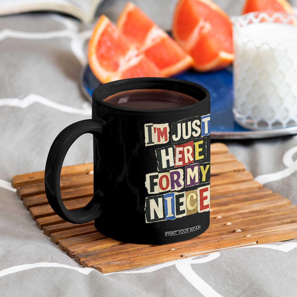 Im Just Here For My Niece Coffee Mug Trendy Aunts Letter Print Vintage TS10 Print Your Wear