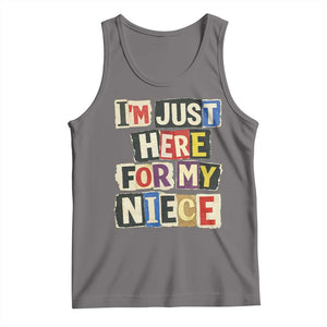 Im Just Here For My Niece Tank Top Trendy Aunts Letter Print Vintage TS10 Deep Heather Print Your Wear