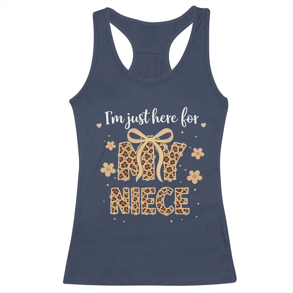 Im Just Here For My Niece Racerback Tank Top Gift For Aunt From Niece Leopard TS10 Navy Print Your Wear