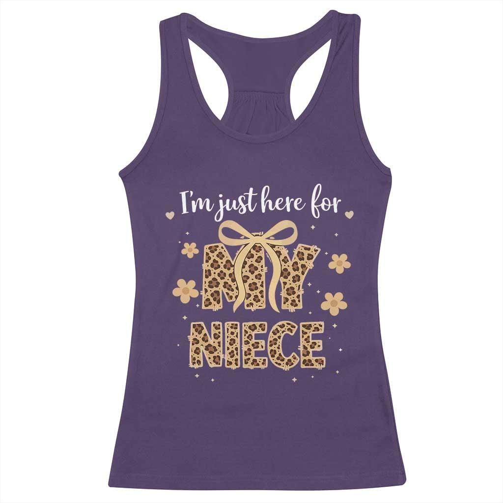 Im Just Here For My Niece Racerback Tank Top Gift For Aunt From Niece Leopard TS10 Purple Print Your Wear