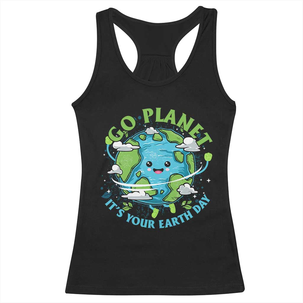 Earth Day Racerback Tank Top Save the Planet 2025 TS10 Black Print Your Wear