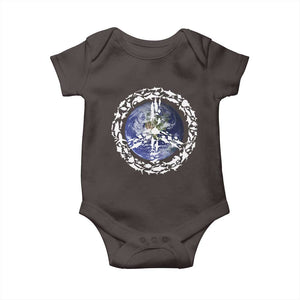 Earth Day Baby Onesie Save the Planet Peace Sign Positive Vibes TS10 Dark Chocolate Print Your Wear