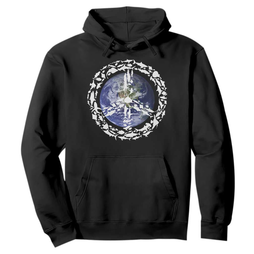 Earth Day Hoodie Save the Planet Peace Sign Positive Vibes TS10 Black Print Your Wear