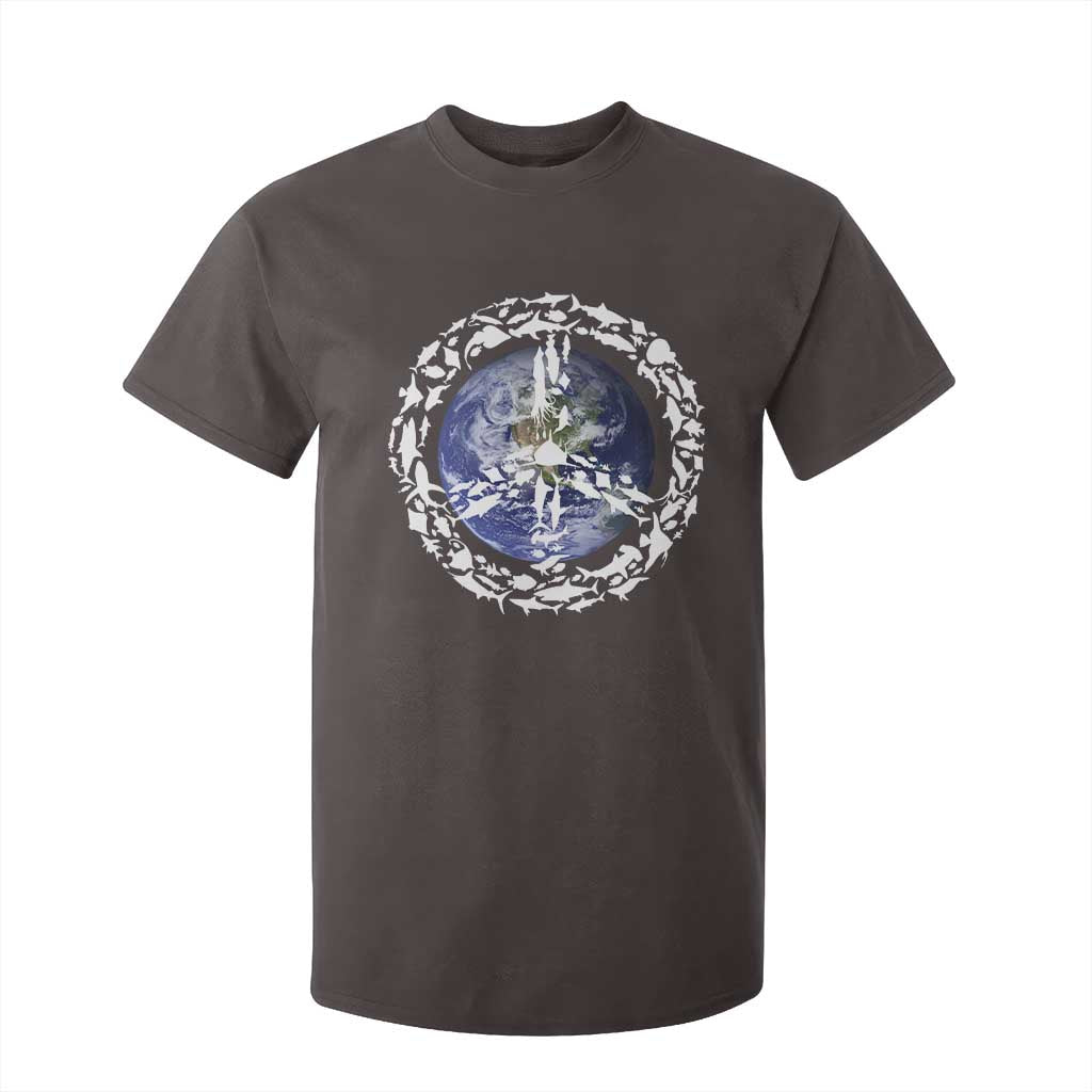 Earth Day T Shirt For Kid Save the Planet Peace Sign Positive Vibes TS10 Dark Chocolate Print Your Wear