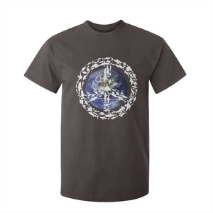Earth Day T Shirt For Kid Save the Planet Peace Sign Positive Vibes TS10 Dark Chocolate Print Your Wear