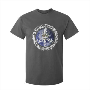 Earth Day T Shirt For Kid Save the Planet Peace Sign Positive Vibes TS10 Dark Heather Print Your Wear