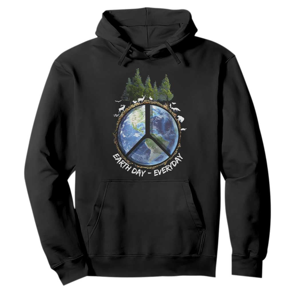 Earth Day Hoodie Everyday Peace Sign Positive Vibes TS10 Black Print Your Wear