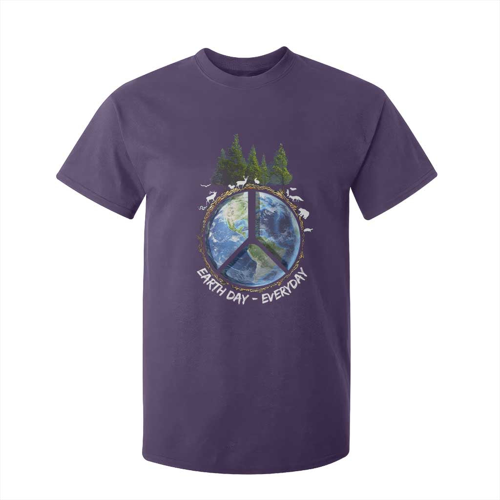 Earth Day T Shirt For Kid Everyday Peace Sign Positive Vibes TS10 Purple Print Your Wear