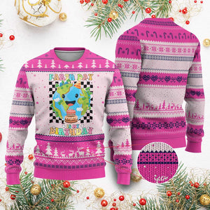 Earth Day Birthday Ugly Christmas Sweater Its My Birthday April 22 TS10 Hot Pink Print Your Wear